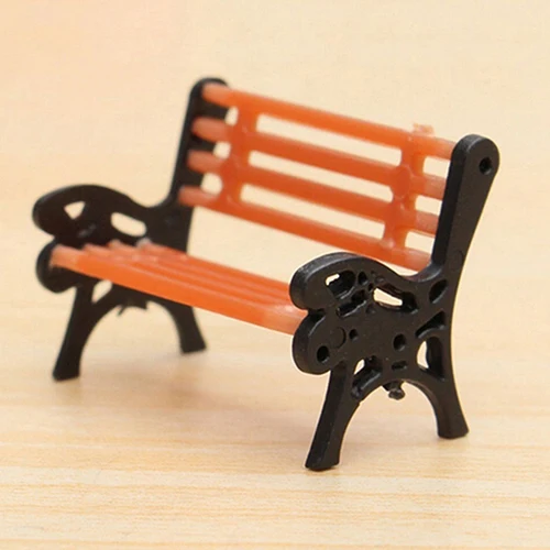 Mini Garden Ornament Miniature Park Bench Craft DIY House Decor Bench Model