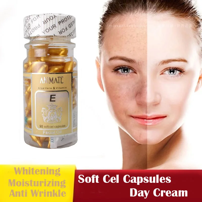 Skin Care ANIMATE Aloe Vera & Vitamin C Facial Oil Soft Cel Capsules