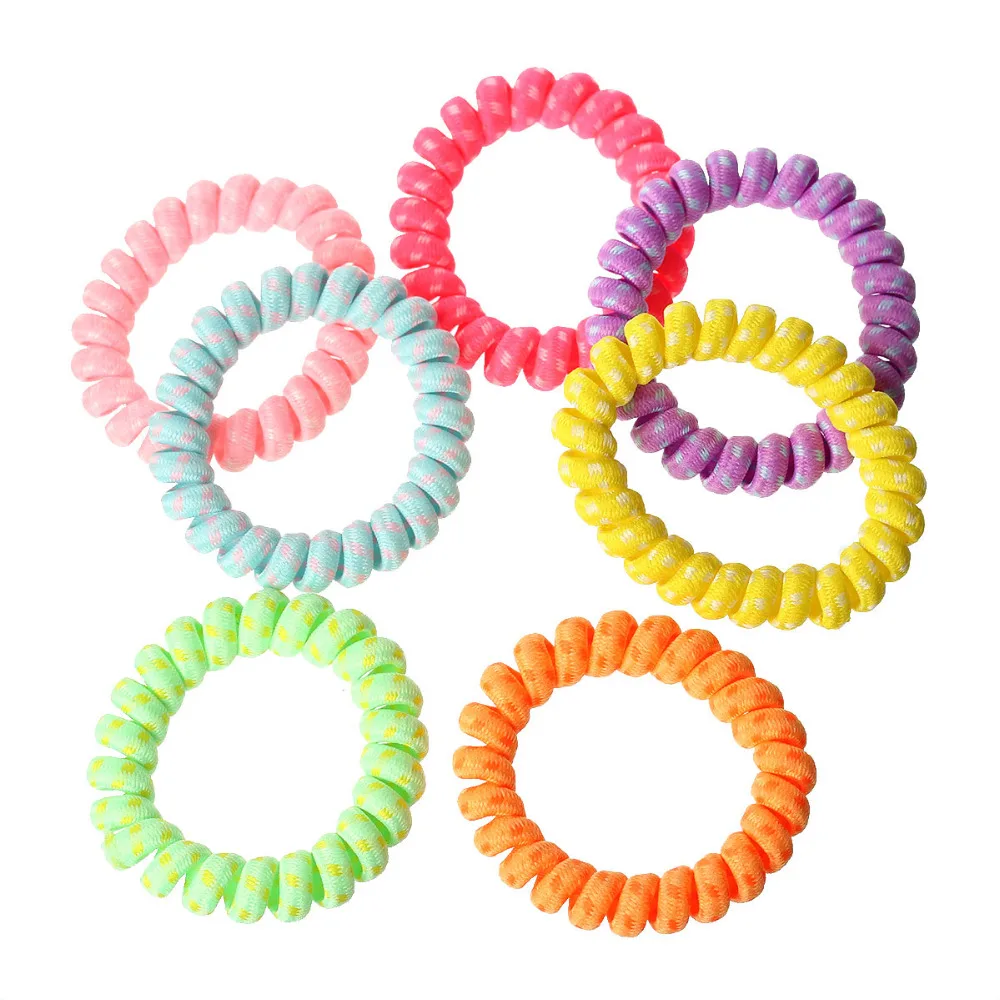 Terylene Elastic Phone Cord Hair Ties Round At Random 19cm(7 4/8"), 20