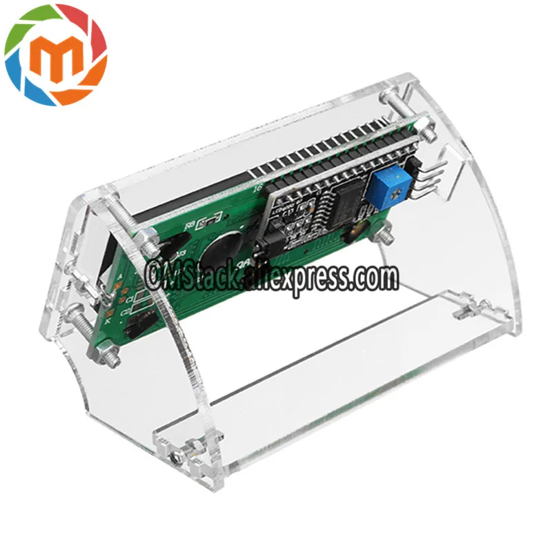 Transparent-Acrylic-Shell-For-LCD1602-LCD-Blue-Yellow-Screen-With-Screw-Nut-LCD1602-Shell-Case-Holder (4)