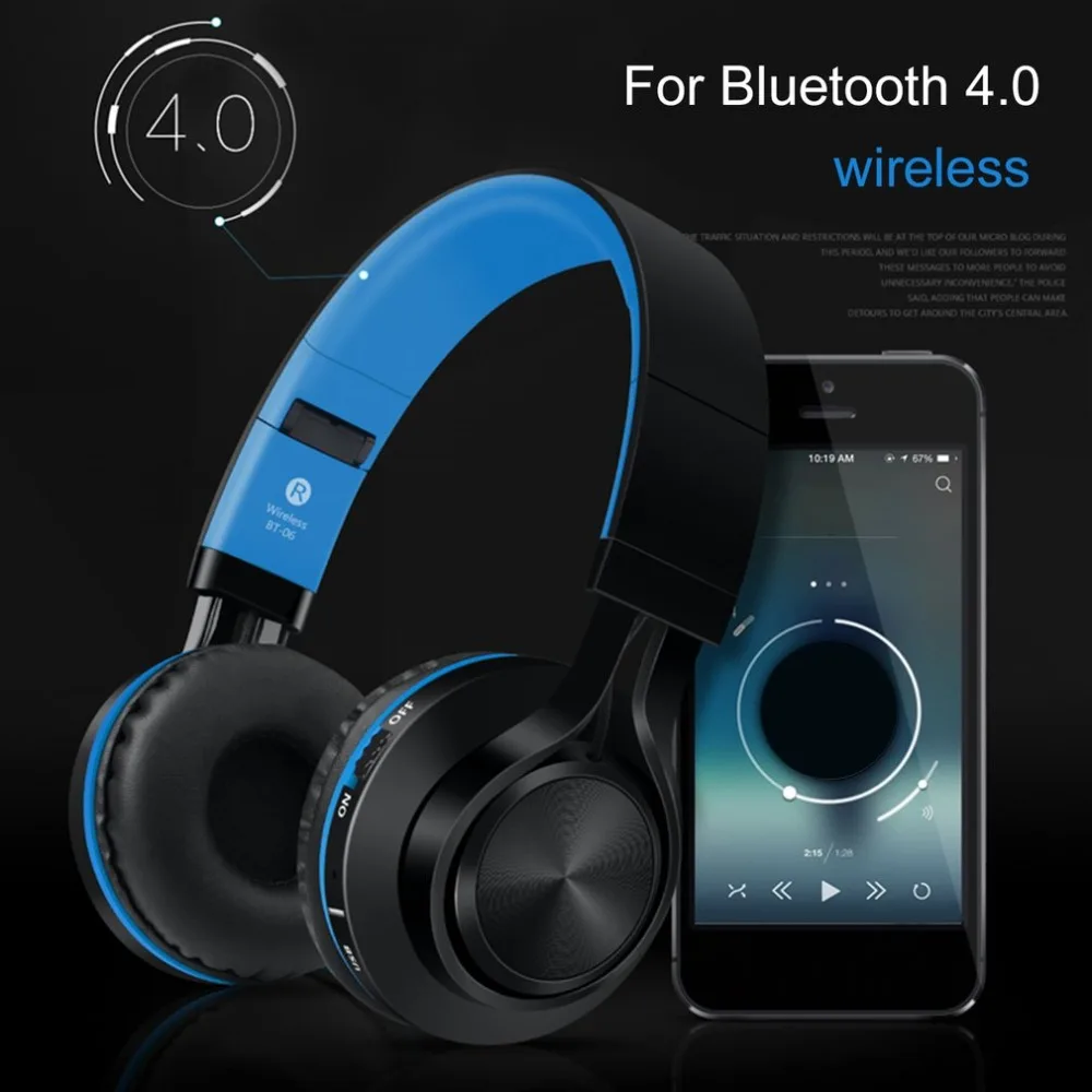 

Sound Intone Smart Wireless Bluetooth 4.0 Headphones Foldable Stereo with Build-in Microphone Wired Music Headsets MP3 BT-06