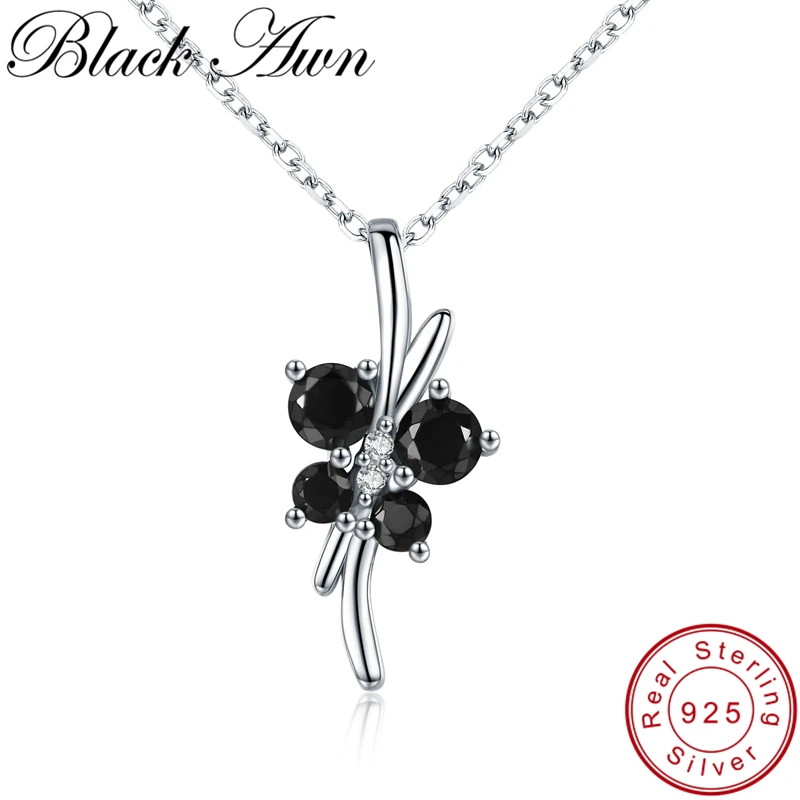 

[BLACK AWN] 925 Sterling Silver Necklace for Women Elegant Butterfly Necklaces Pendants Sterling Silver Jewelry K041