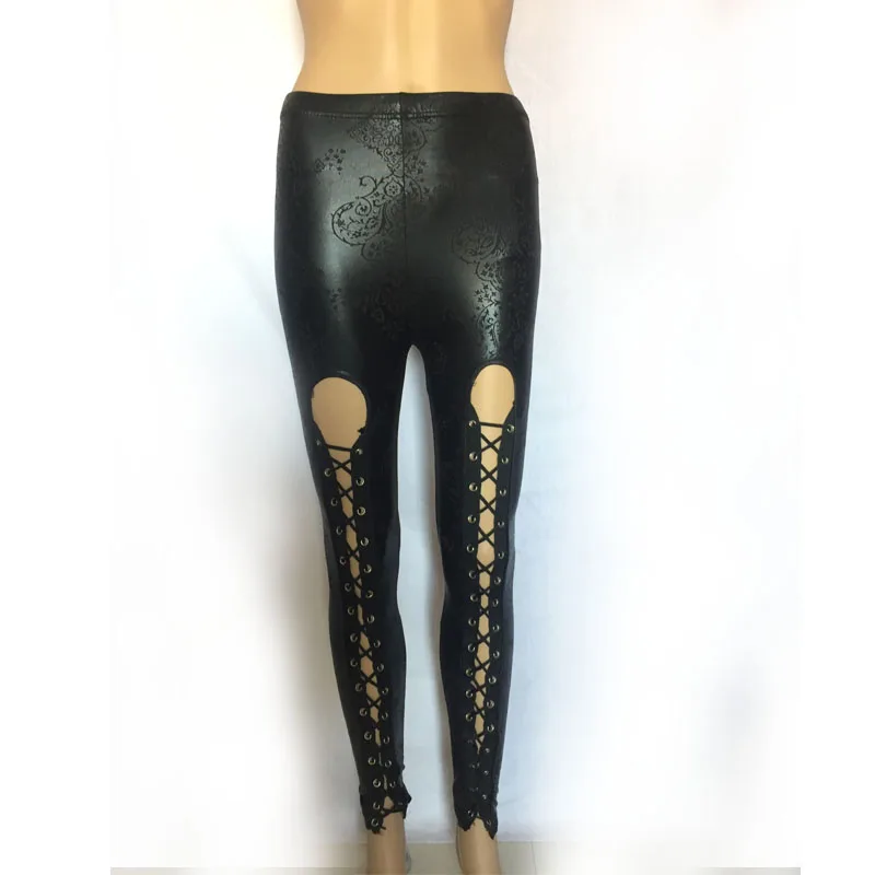 

New Woman Leggings Fashion Graphics Digital Printing Slim Pencil Pant Fitness Leggings Hollow Bandage Pants