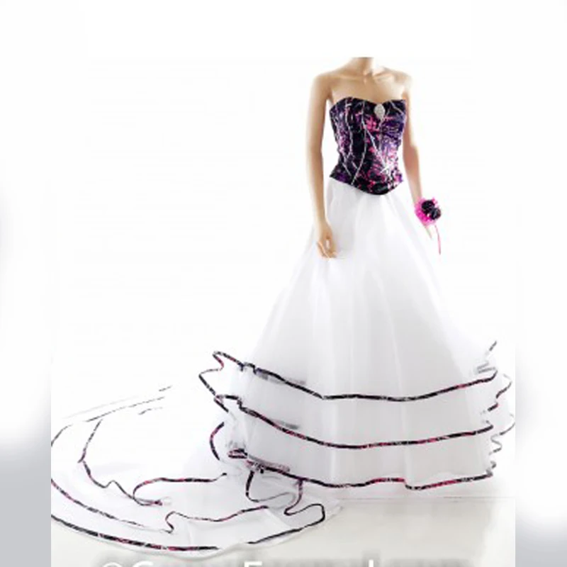 Sweetheart Muddy Girl Camo 2 Piece Wedding Dresses 2017 Vestidos