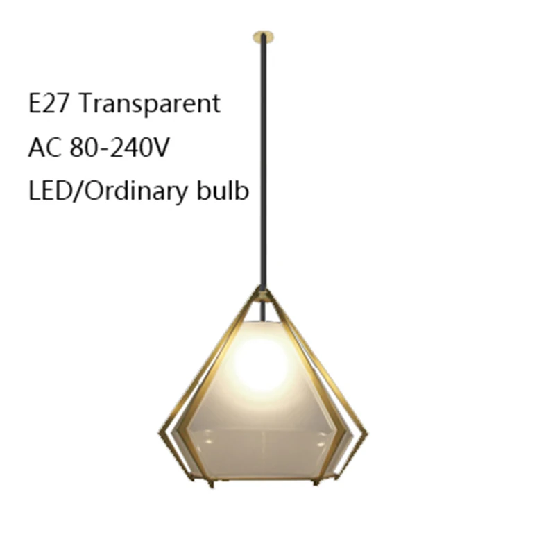 Современный Алмазный Изумрудный стеклянный подвесной светильник светодиодный E27 220 в яркий подвесной светильник для кухни гостиной спальни отеля кафе