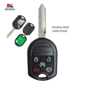 

KEYECU 5 Button Remote Car Key Fob 433MHz 4D63 for Ford Flex Explorer Taurus 2012-2017 164R-R7999 3PCS/Lot