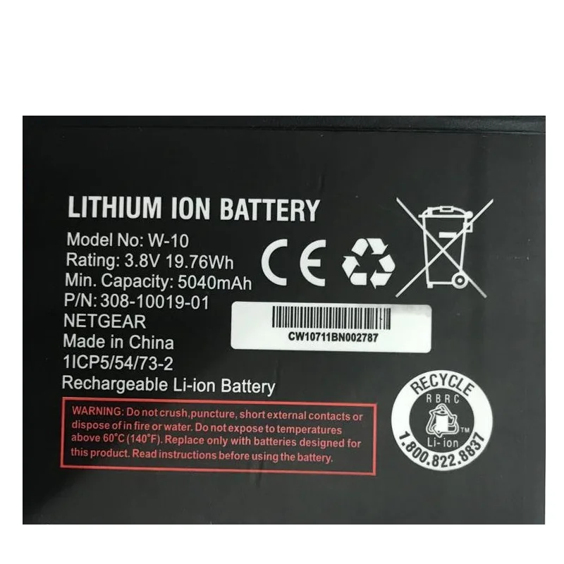 

W-10 Battery W10 for NETGEAR NightHawk M1 MR1100 SIERRA WIRELESS Router Replacement 3.8V 5040mAh Li-Ion Rechargeable Batteries