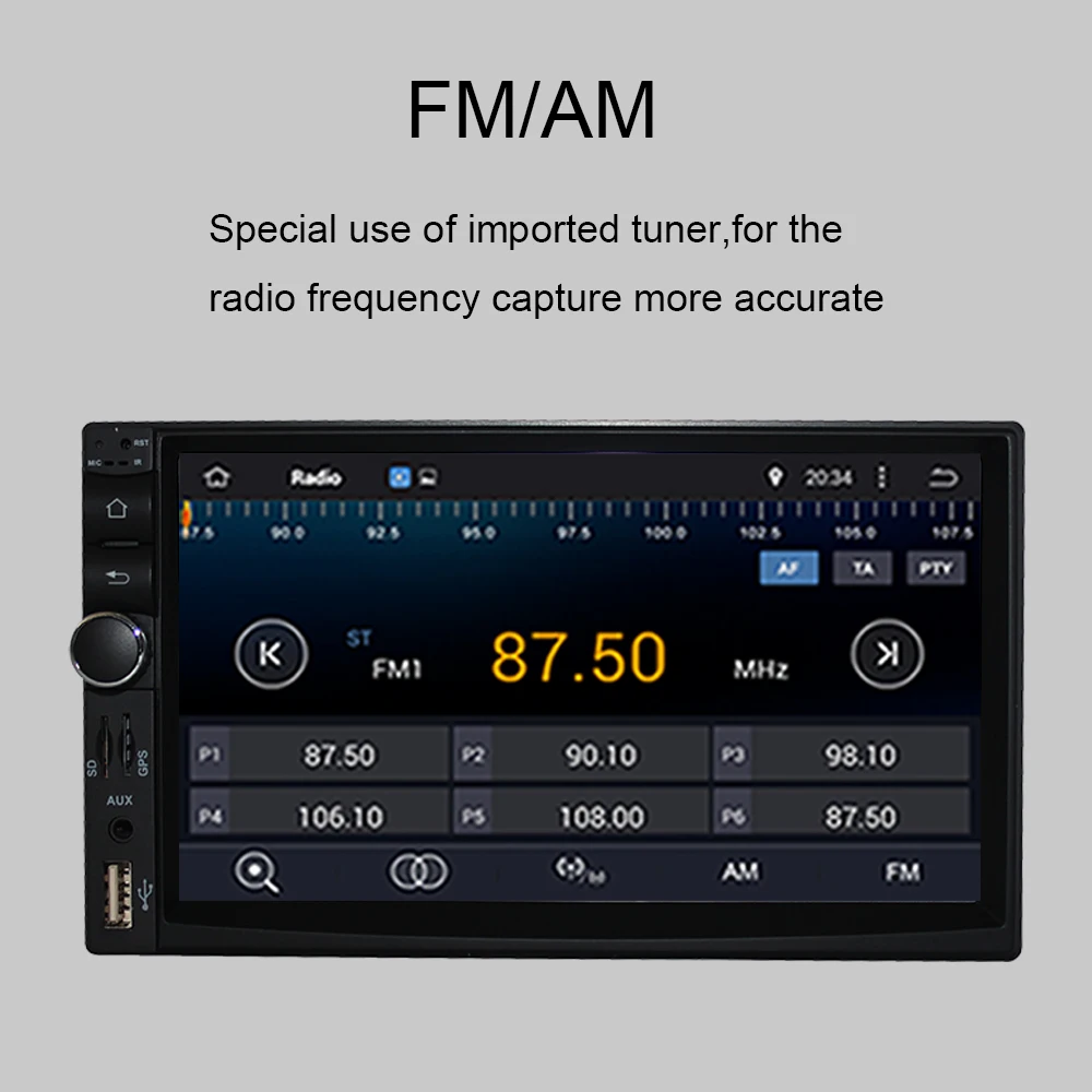 Best 7 Inch universal front panel:178*100mm Android 9.0 Octa Core 4GB RAM Car Radio Stereo Audio Stereo Radio WIFI RDS GPS Navigation 5