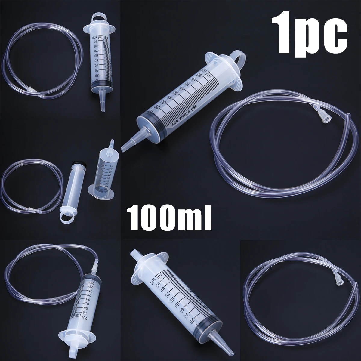 1 Set 100ml Large Syringe Hypodermic + 90cm Rubber Tube For Feeding Ink Cartridge DIY Ink Spray Animal Farm Feeder Supplies