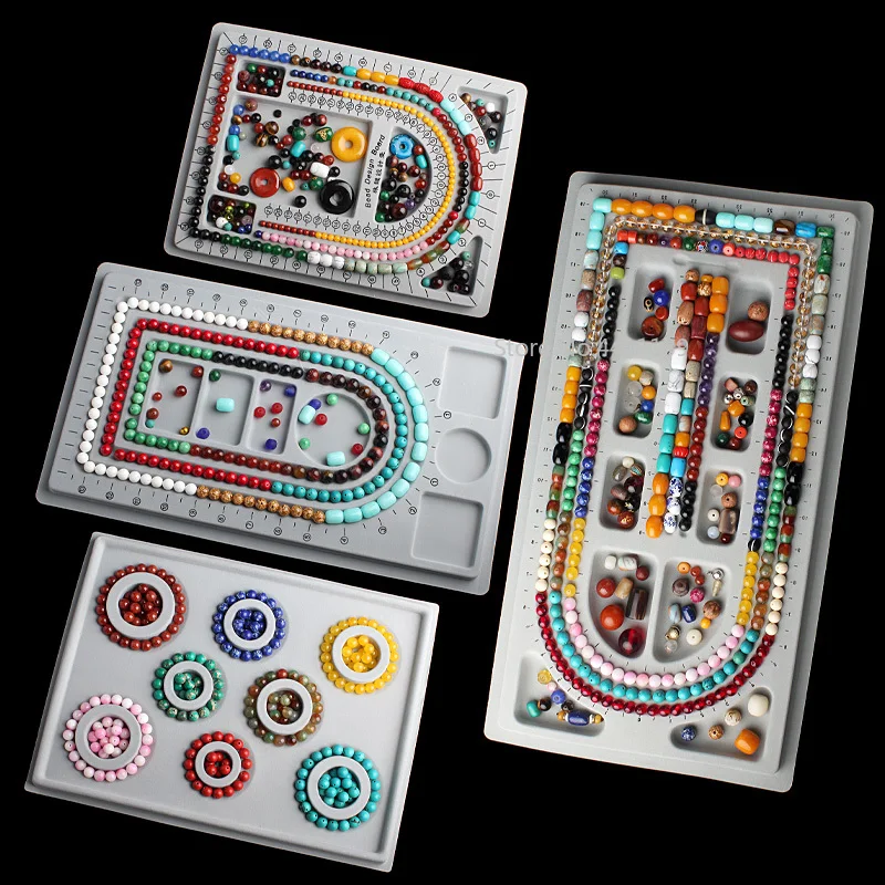 Beads WorkBenches Size Measuring Plate Flocked Bead Board Tray DIY Craft Jewelry Making Tools Pendants Jewelry Making stringing
