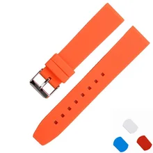 1 PCS de Alta qualidade 16 18 20 22 24 26 28mm de borracha faixa de relógio pulseira de relógio orange cor mulheres e homens pulseira 28mm