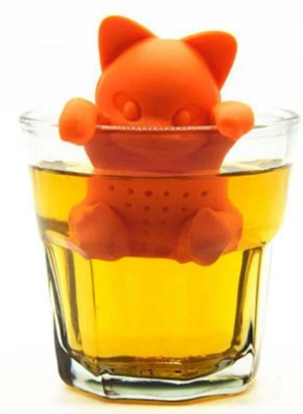 

50pcs/lot Cute Silicone Cat Tea Infuser Tea Filter Diffuser Reusable Tea Strainer Spice Loose Tea Leaf Herbal Tool Teapot