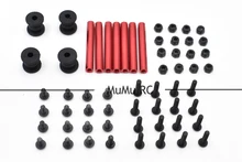 8pcs M3*35mm Red Aluminum Standoff 4pcs Black Rubber Ball w/Screws Accessories For RC Quadcopter Drone For Gimbal QAV250 FPV