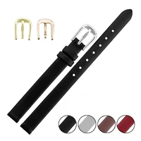 Ремешок для часов из натуральной кожи для женщин, маленький размер, ремешок для часов 6 мм, 8 мм, 10 мм, много цветов - изображение