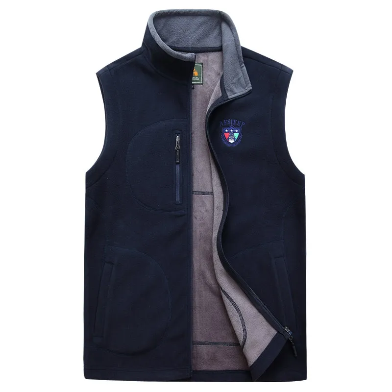 

ICPANS Autumn Winter Fleece Softshell Men's Vests Warm Zip Casual Waistcoat Mens Sleeveless Jacket Outwear Jacket Male Clothing