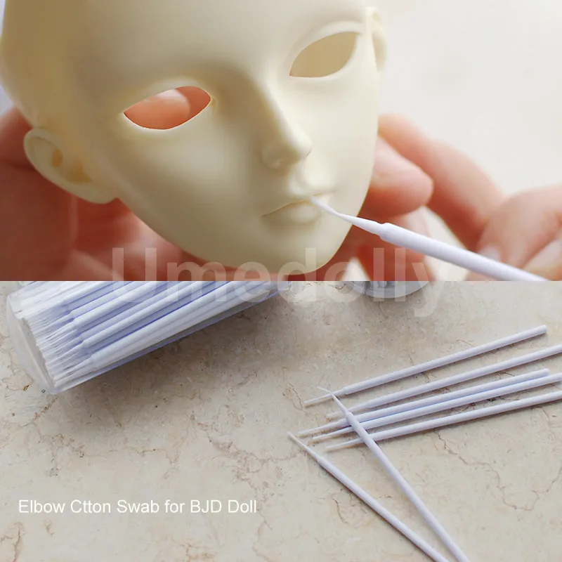 

20/50/100pcs BJD Face Makeup Tools Ultra Small Elbow Cotton Swab for Blyth BJD SD Face Up Remover Doll DIY Make-up Accessories