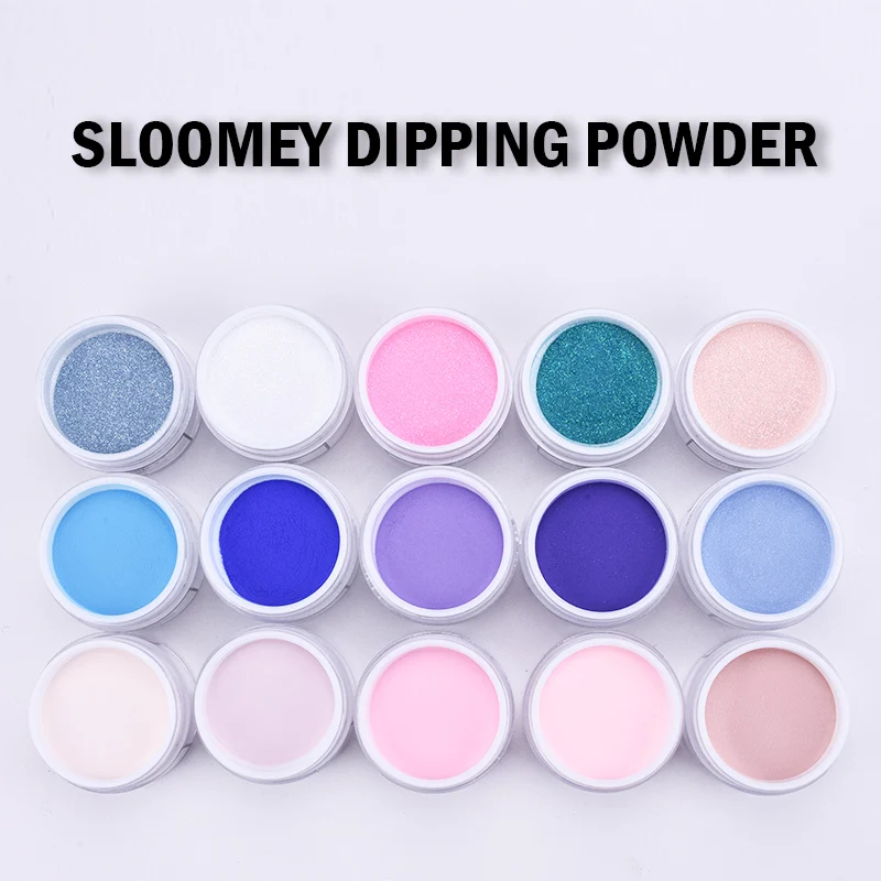 

SLOOMEY Dipping Nail Powders Gradient French Nail Natural Color Holographic Glitter Without Lamp Cure Nail Art Decorations