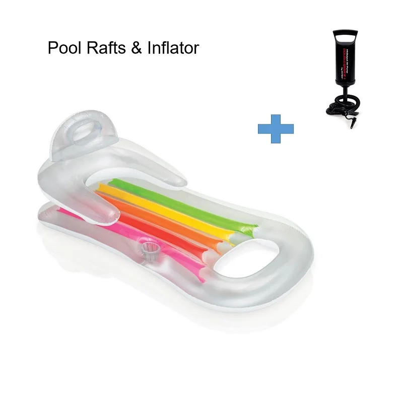 rafts and Inflator 160*85 см бассейн плоты складной шезлонг Плавающий надувной воды пляжная игрушка пляжные вечерние надувные игрушки - Цвет: rafts and Inflator