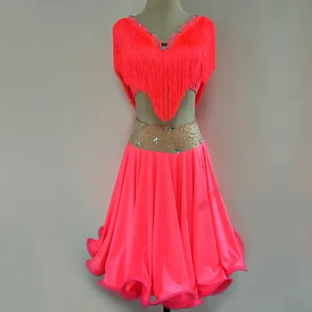 

Custom Professional Children's Latin dance skirt Female adult Latin dance performance suit Kids Latin dance match suit child