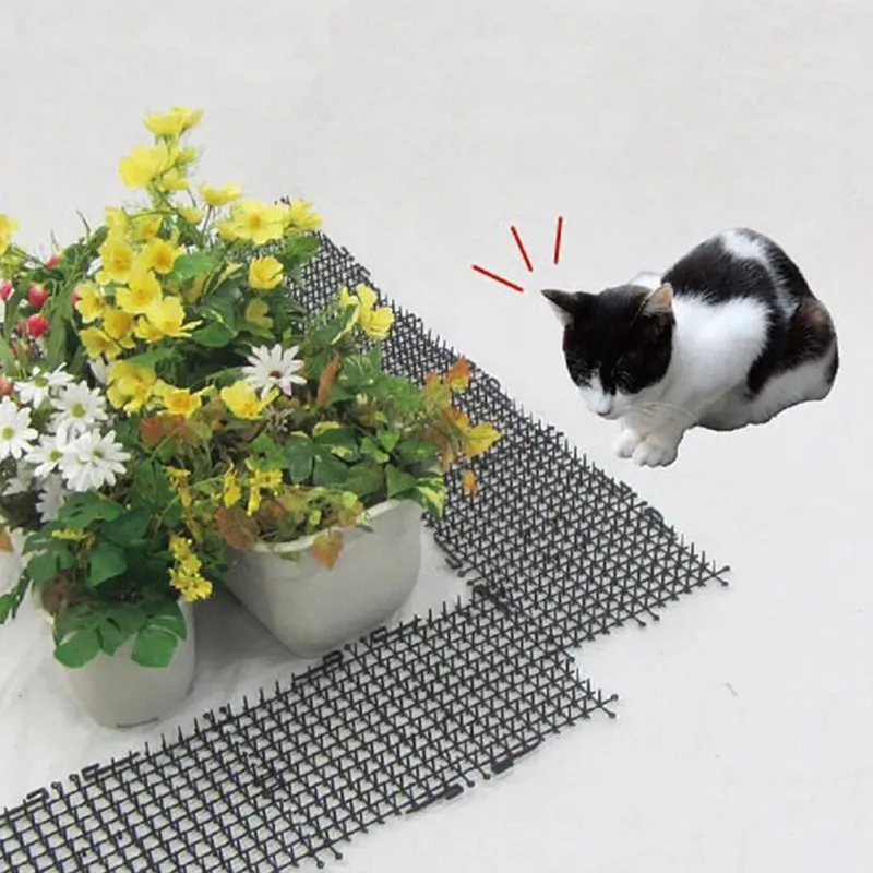 Коврики для кошек Пластиковые антикошечные шипы для защиты растений и цветов, коты ногти защитный забор для сада