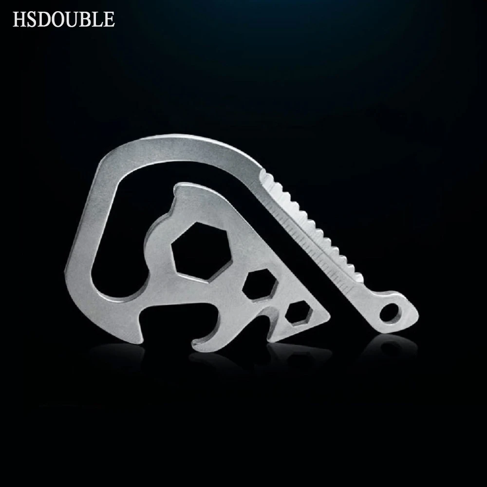 

1pcs Stainless Steel Multifunction Saw Bottle Opener Belt Six Angle Wrench