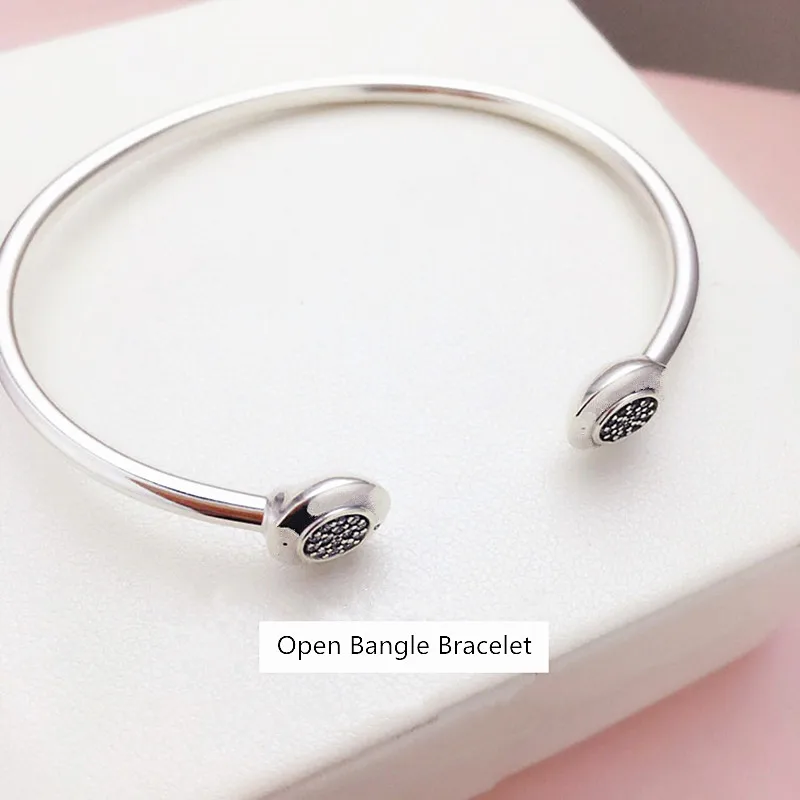 

2019 NEW Charm logo Carving 925 silver bangle pandoras bracelet lady jewelry gifts,1pz