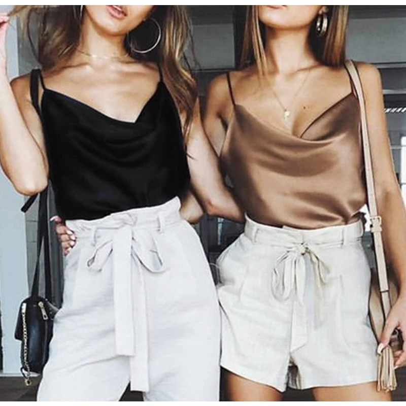 

Women Solid Camis Top Spaghetti Strap Summer Camis Shirts Backless Solid Sexy Casual Basic Tops Plus Size