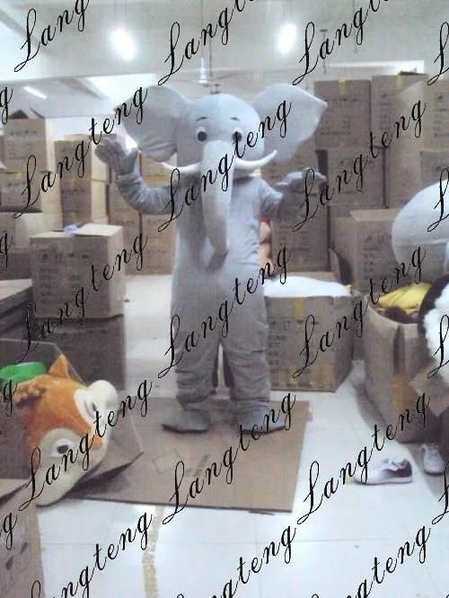 Grey Elephant Cartoon Mascot Costume For Adults Christmas Halloween Outfit Fancy Dress Suit Free Shipping Drop Shipping