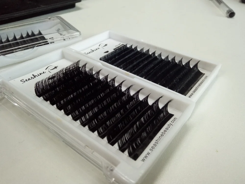 Murah Campuran Trays L curl Bulu Mata Ekstensi Bulu Mata Individu Bulu Mata Palsu Alami 100% buatan tangan pengiriman gratis