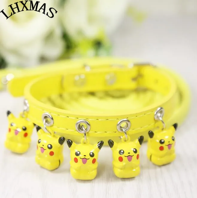 Adjustable Soft Leather Small Dog Puppy Collar And Leash Set Cat