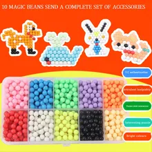 

Hot Selling! 5mm Aqua Beads DIY 3D Puzzles Toys Set Hama Beads Perler Beads New Year Gift Aquabeads Perlen Learn Kids Toys