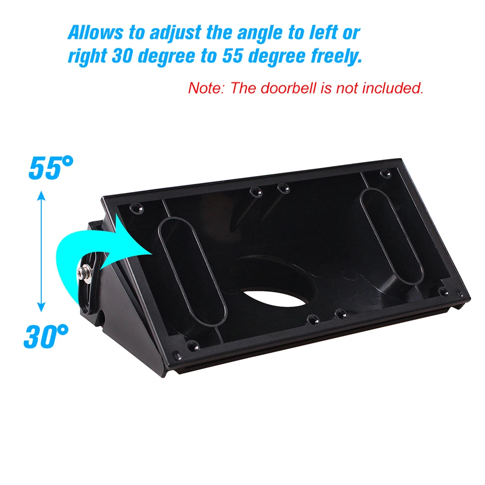 

Adjustable (30 to 55 degree freely) Angle Mount for Ring Wi-Fi Video Doorbell, Angle Adjustment Adapter Mounting Plate Bracket