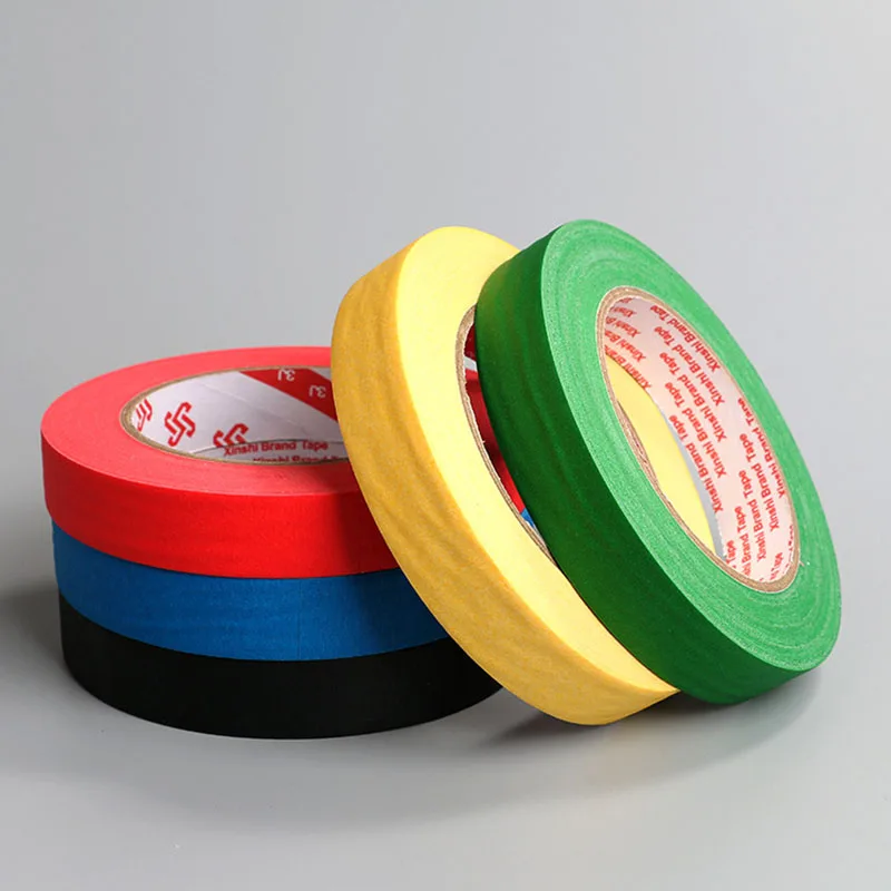 50m Colorful Masking Tape Red Black Blue Green Yellow Wrinkled