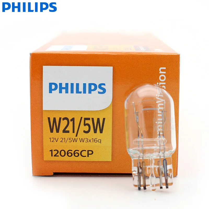 Philips Vision W21/5 W T20 7443 12066CP стандартные оригинальные автомобильные фары указателя поворота Стоп-сигнал заднего света DRL 10 шт