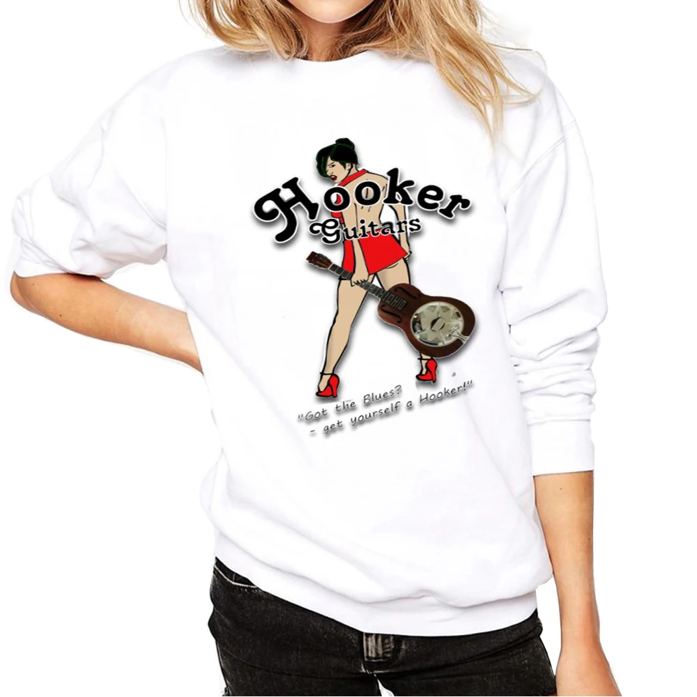 Высококачественный панк женские толстовки с капюшоном гитарный резонатор для девочек Повседневный модный принт Женский пуловер хип-хоп