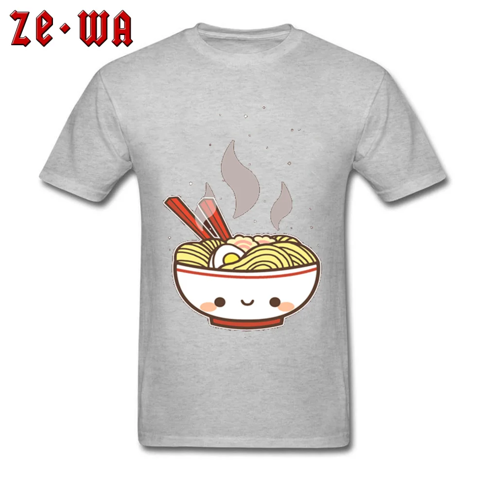 Latest Cute Ramen Japanese Summer T-Shirt O Neck Cotton Men's Tops Shirt Short Sleeve Thanksgiving Day Summer T Shirts Cute Ramen Japanese grey