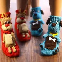 Хлопковые носки для Для женщин Симпатичные Пёс из мультфильма печатных смешные носки собака кошка Олень Медведь Корова вязаные носки