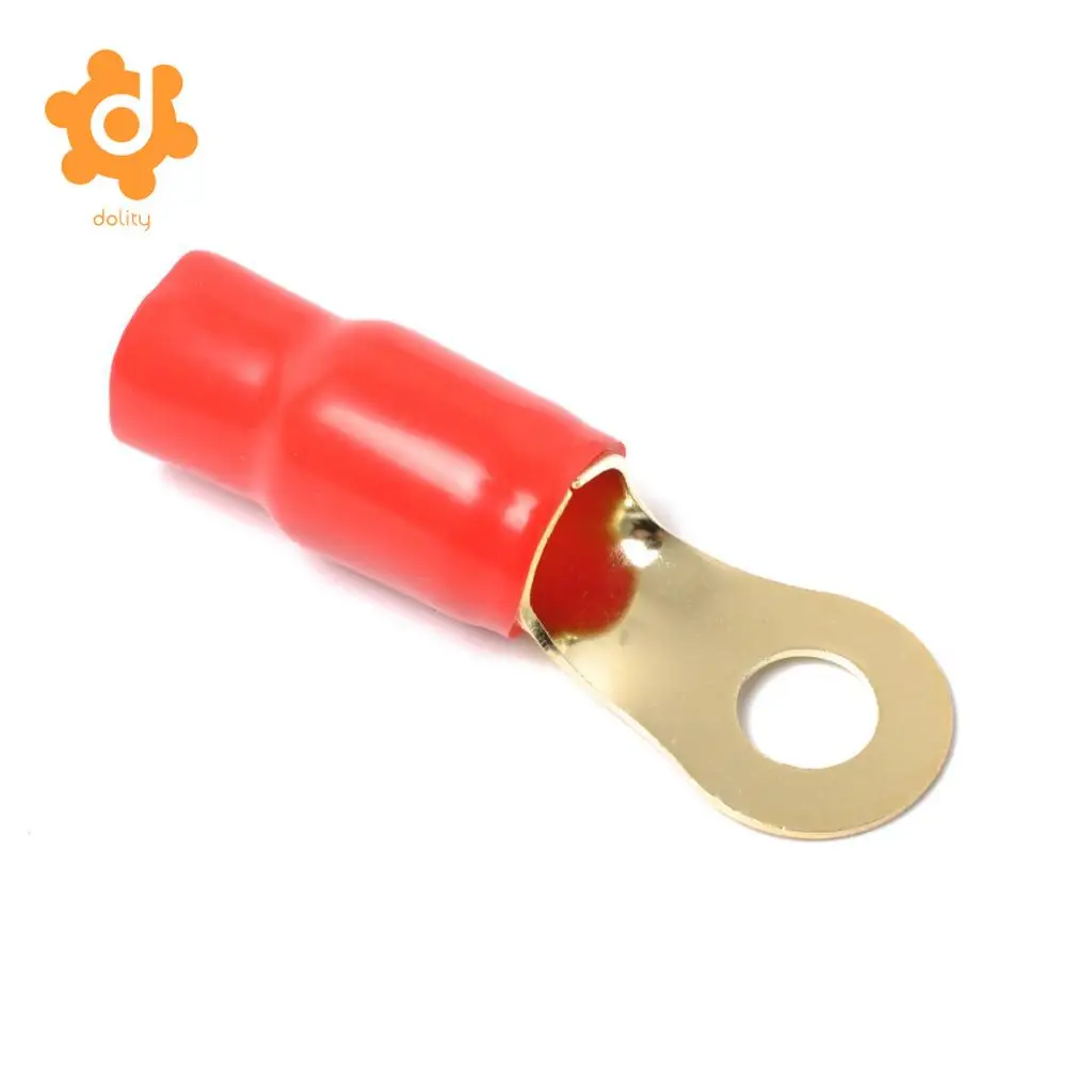 dolity 2 Pairs 1/0 AWG Car Audio Power Ground Wire Ring Terminal Connector Brass