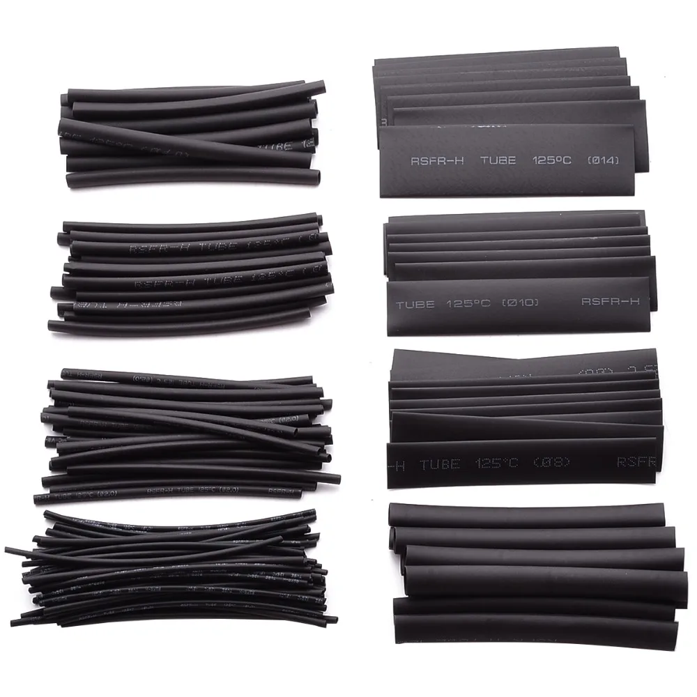 

218pcs 80mm Polyolefin Heat Shrink Tube Black Glue Weatherproof Heat Shrink Sleeving Tubing Assortment Kit