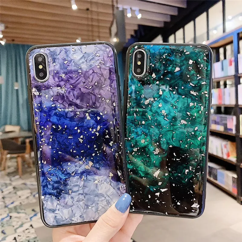 

Fashion Phone Case For iphone XR XS Max X Colorful Conch Shell Cases With Finger Ring Holder For iphone 7 8 6S 6 Plus Cover