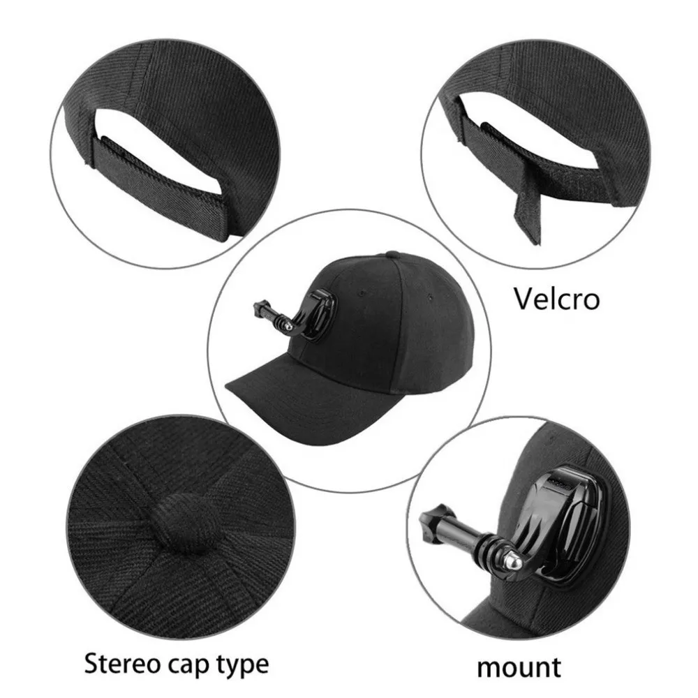 Спортивная камера шляпа регулируемая крышка с винтами и J стент база для GoPro Hero 6/5