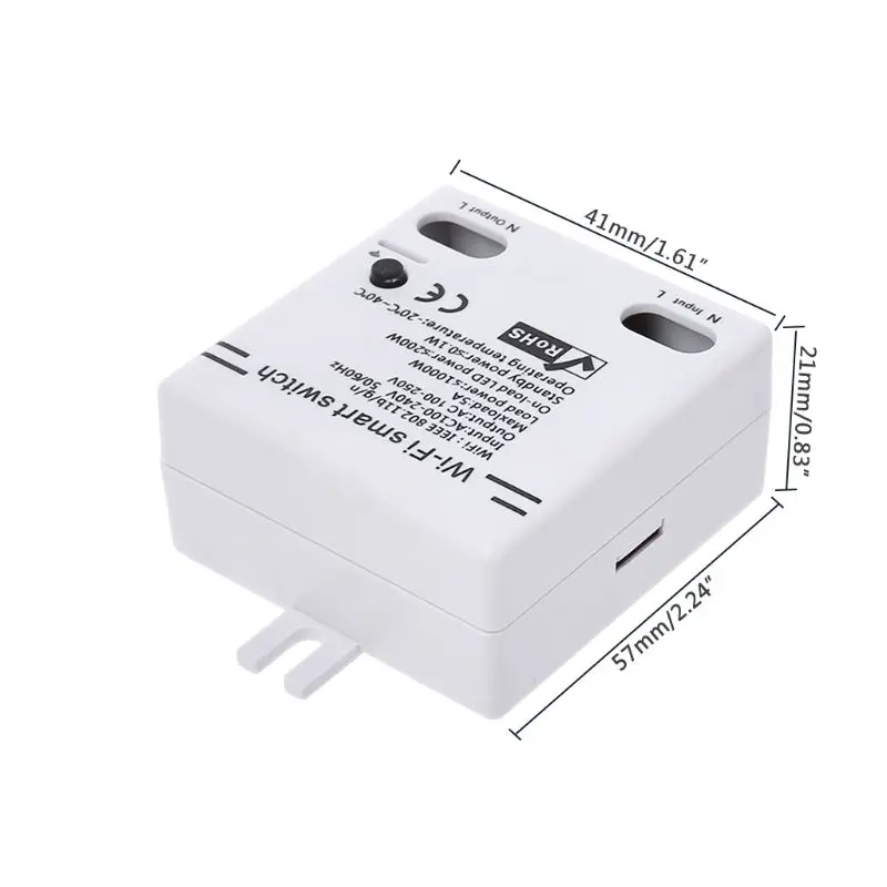 

1 pcs Wifi Smart Switch Wireless APP Remote Control Smart Home Module AC100-240V 5A NEW
