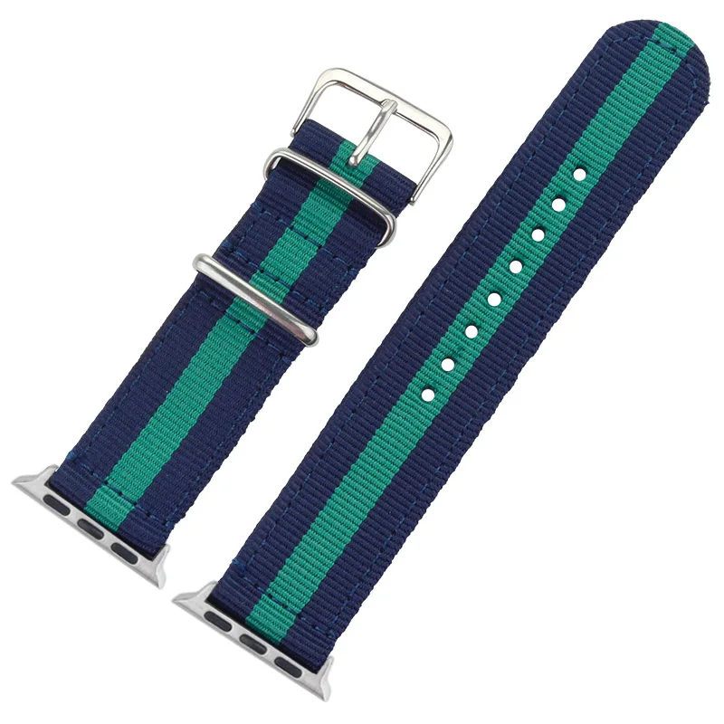 Радуга нейлоновый ремешок для наручных часов apple smart watch холст ремешок для наручных часов iwatch, 4 3/2/1 38 мм, 40, 42, 44 мм ремень браслет - Цвет ремешка: blue green blue -S
