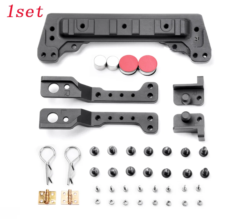 

1set TRX4 Engine Cover Bracket Kit R Clip Cover Hinge Magnet Invisible Car Shell Engine Covers Holder for TRX-4 Defender RC Cars