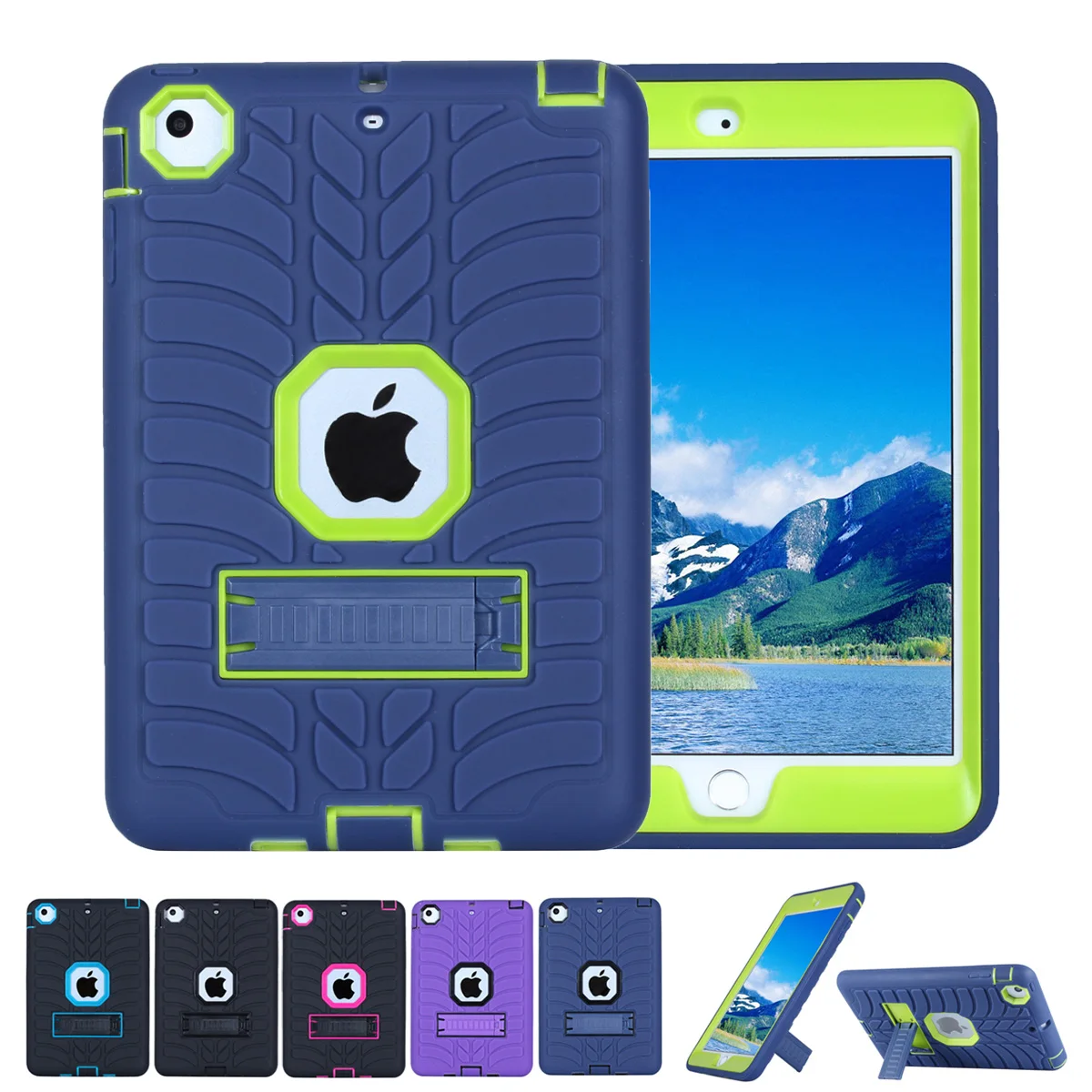 

For iPad Mini 2/iPad Mini 3/iPad Mini Case Kids Anti-Shock Heavy Duty Shockproof Hybrid Silicone Hard Full Protective Skin Cover