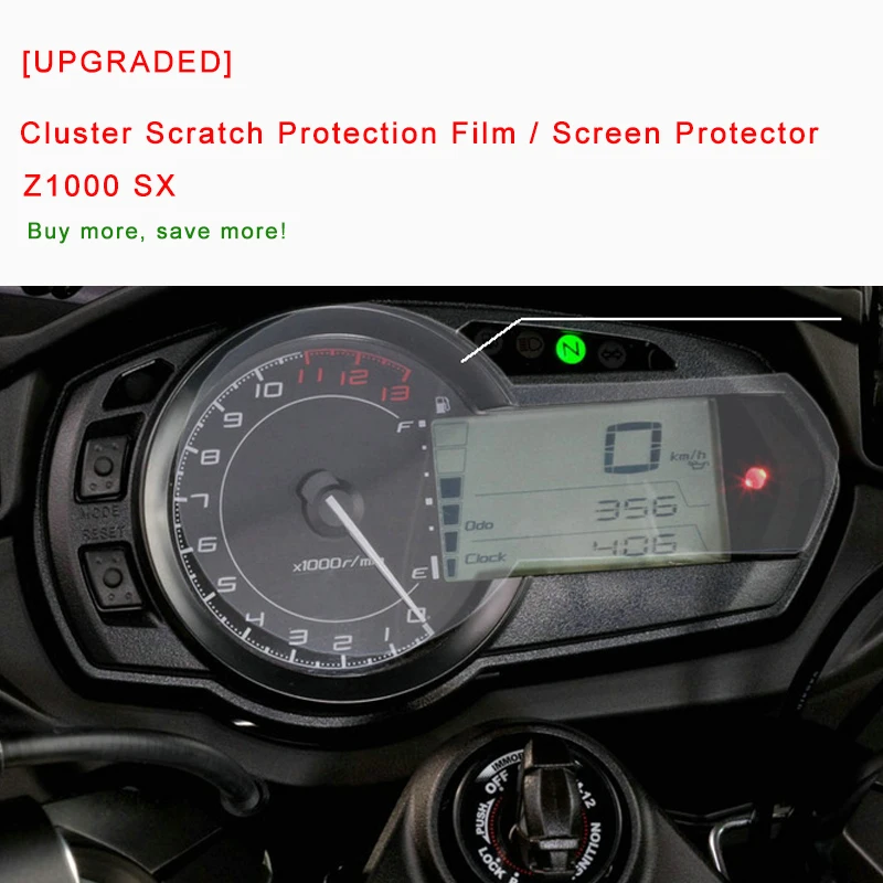 [UPGRADED] For Kawasaki Z1000 SX Cluster Scratch Protection Film Screen Protector Blue Light Explosion-proof Explosion-proof (4)