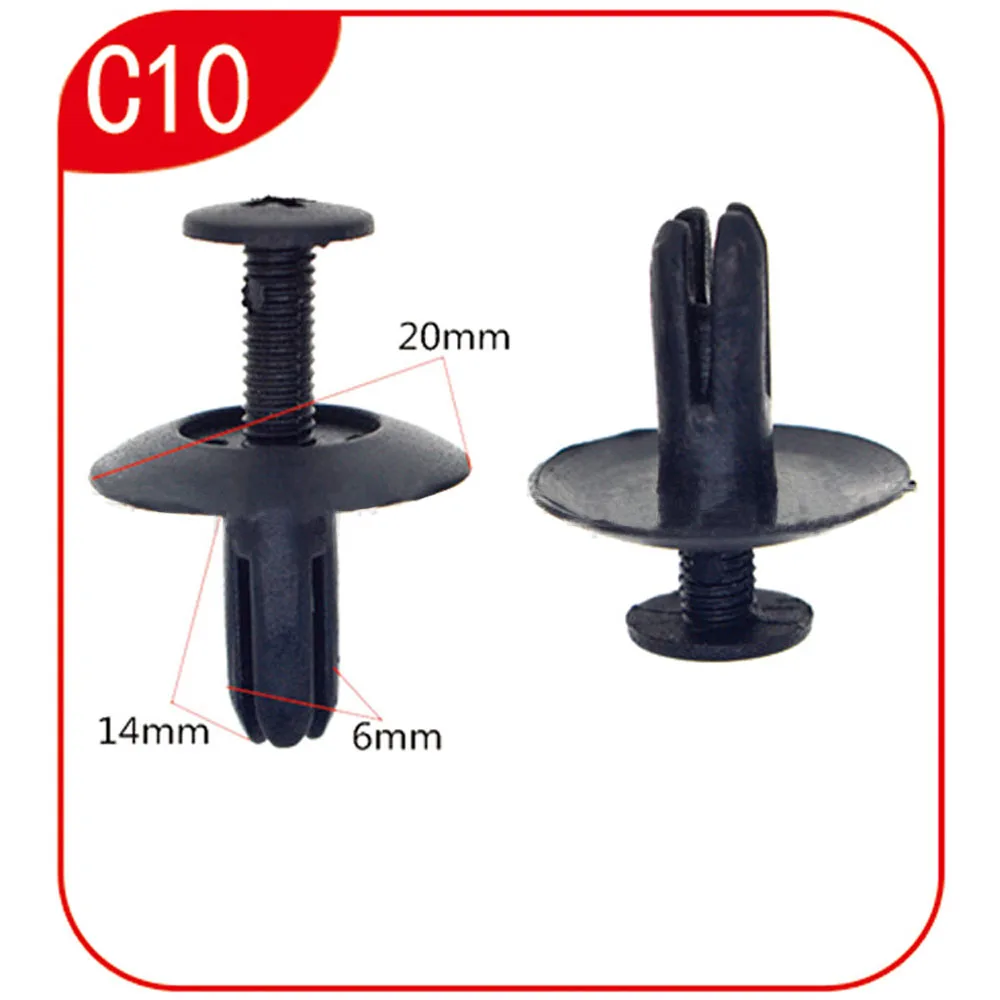 1000Pcs C10 Universal Push Type Bumper Retainer Car Auto Plastic Clips