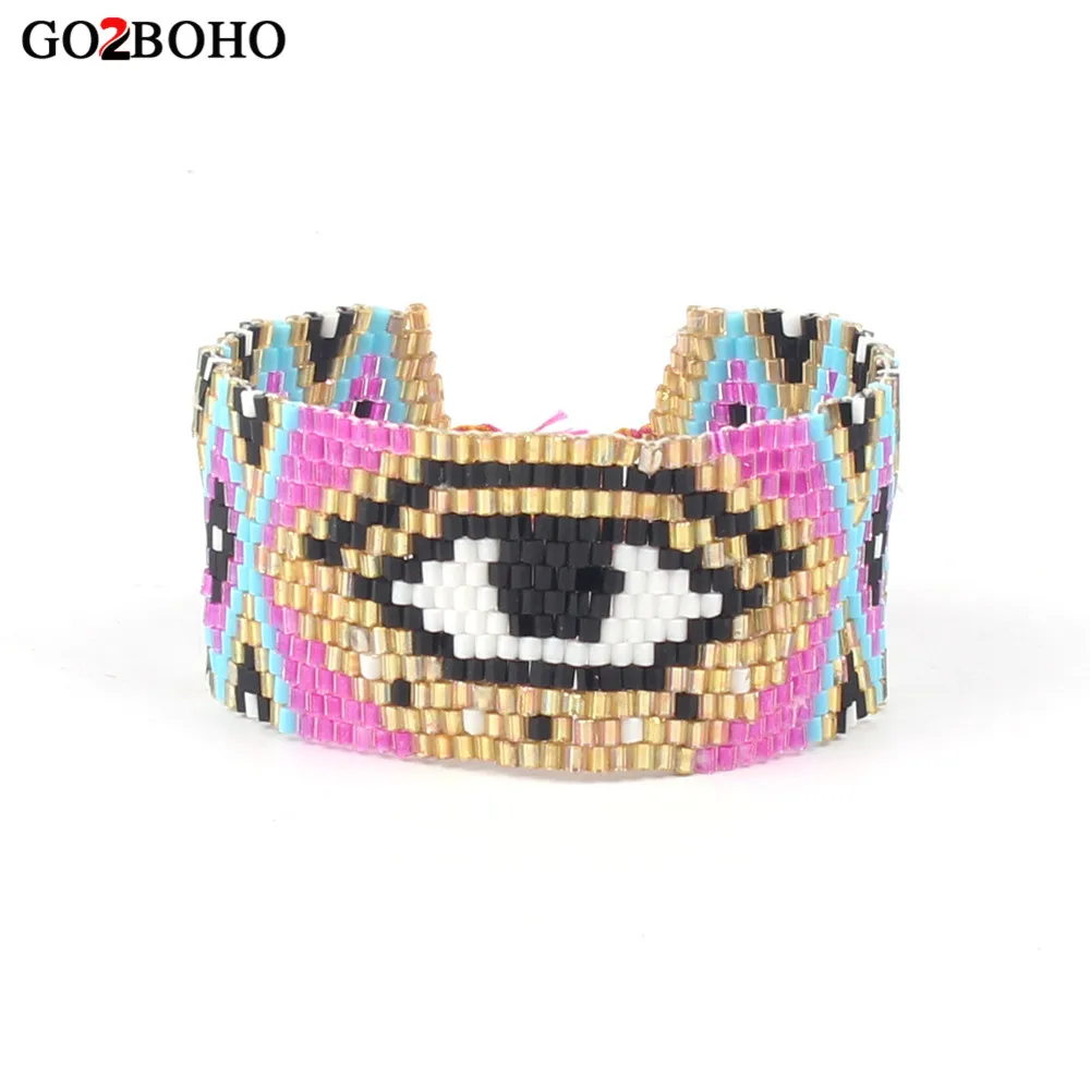 Go2boho MIYUKI браслет женские ювелирные изделия Турецкий Дурной глаз браслеты ручной
