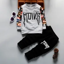 Детская Костюмы осень-зима костюм с цветочным узором для мальчиков одежда с принтом буквы 2 шт. для девочек Одинаковая одежда для детей спортивный костюм для мальчиков, комплекты От 1 до 5 лет