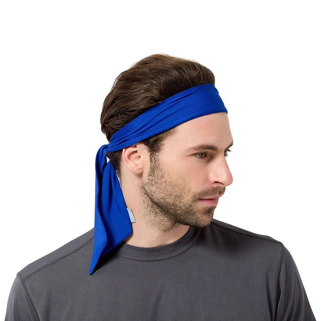 Sports Solid Head Tie Sweatband Tennis Basketball Sweat Hair Band Headband Fits Comfortably Under Helmets Moisture for Men Women